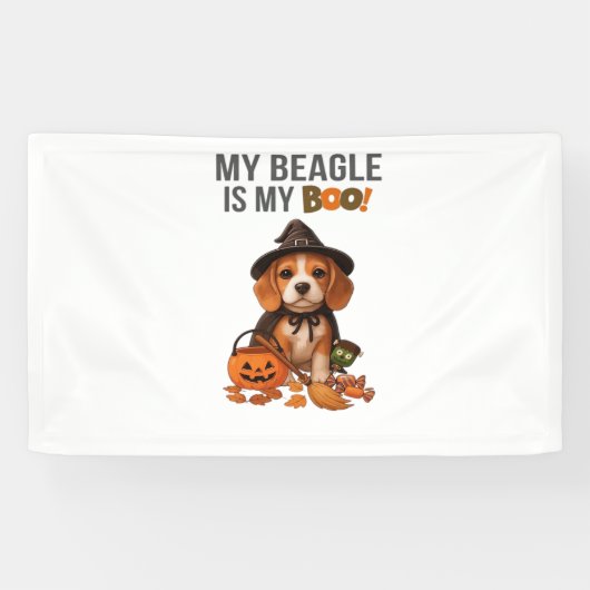 Banderoles Costume d'Halloween beagle Mon Beagle est Mon Chie (Horizontal)
