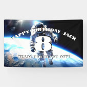Banderoles Costume spatial astronaute anniversaire explosion (Horizontal)