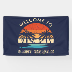 Banderoles Coucher de soleil rétro Hawaii Beach Party