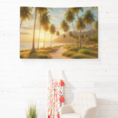 Banderoles coucher de soleil sur la plage des Caraïbes/tropic (Insitu)