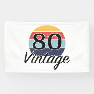 Banderoles Coucher de soleil vintage de 80e anniversaire