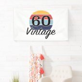 Banderoles Coucher de soleil vintage du 60e anniversaire (En situation)