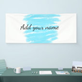 Banderoles Couleur bleue ajouter un nom message texte lancer (Salon professionnel)