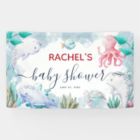 Couleur d'eau douce sous le Baby shower marin