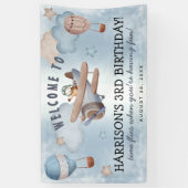 Banderoles Couleur d'eau mignonne avion Boy fête d'anniversai (Vertical)