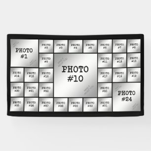 Banderoles Couleur personnalisée simple 31 Photo Collage Modè