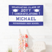 Banderoles Couleurs de l'école bleu et blanc Graduation (En situation)