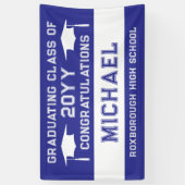 Banderoles Couleurs de l'école bleu et blanc Graduation (Vertical)