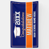 Banderoles Couleurs de l'école bleu et orange (Vertical)