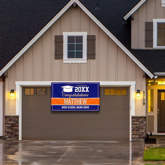 Banderoles Couleurs de l'école bleu et orange