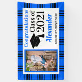 Banderoles Couleurs de l'école bleue Noir Plaid (Vertical)