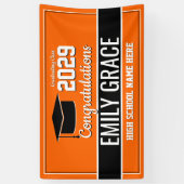 Banderoles Couleurs de l'école noire et orange (Vertical)