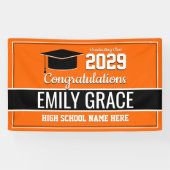 Banderoles Couleurs de l'école noire et orange (Horizontal)