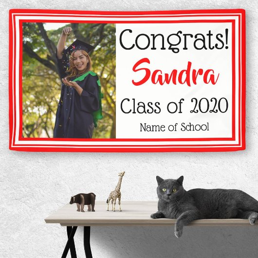 Banderoles Couleurs de l'école rouge et blanche Photo