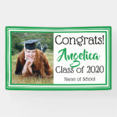 Banderoles Couleurs de l'école verte et blanche Photo (Horizontal)