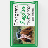 Banderoles Couleurs de l'école verte et blanche Photo (Vertical)