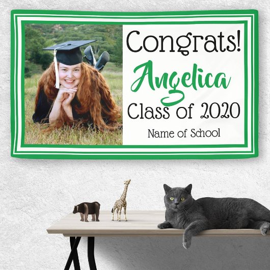 Banderoles Couleurs de l'école verte et blanche Photo