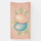 Banderoles Couleurs douces oeuf de pâques et fleurs marguerit (Verticale)