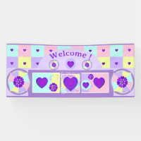 Couleurs pastel & coeurs violets battre