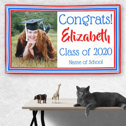 Banderoles Couleurs rouge blanc et bleu de l'école photo