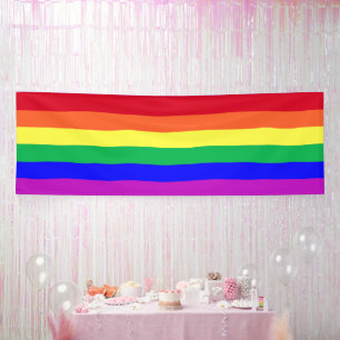 Banderoles Couleurs Vives et Intenses LGBTQ Rayures Classique