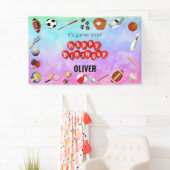 Banderoles Coup De Jeu Temps Sports Balls Anniversaire de enf (En situation)