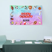 Banderoles Coup De Jeu Temps Sports Balls Anniversaire de enf (Salon professionnel)