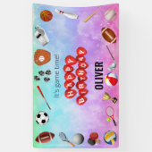 Banderoles Coup De Jeu Temps Sports Balls Anniversaire de enf (Vertical)