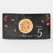 Banderoles Coupe de plaisir, anniversaire de pizza (Horizontal)