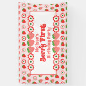 Banderoles Coupe rose rouge Berry Premier anniversaire (Vertical)