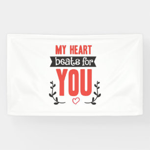 Banderoles Couple Cadeau Mon Coeur bat pour vous