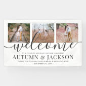 Banderoles Couples Wedding shower Élégant 3 Photo Bienvenue (Horizontal)