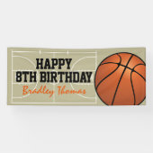 Banderoles Cour de Basketball Enfants Anniversaire (Horizontal)