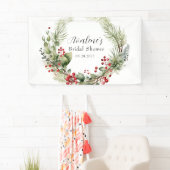 Banderoles Couronne de baies rouges pour Baby Shower (En situation)