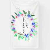 Banderoles couronne de guirlande colorée Noël texte nom (Vertical)