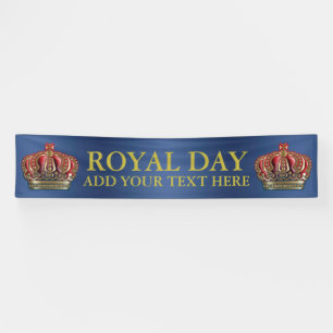 Banderoles Couronne de la Croix Royale - Bleu Or