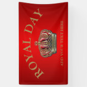 Banderoles Couronne de la Croix Royale - Bleu Or (Vertical)