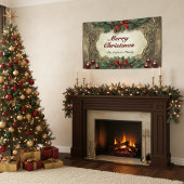 Banderoles Couronne de Noël victorienne dorée