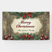 Banderoles Couronne de Noël victorienne dorée (Horizontal)