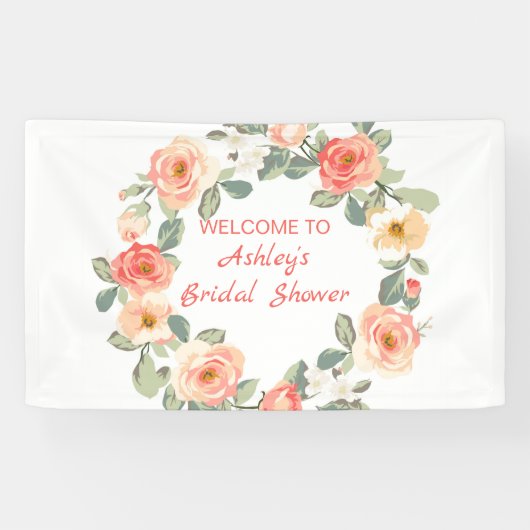 Banderoles Couronne de Roses et de bourgeons (Horizontal)