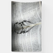 Banderoles Couronne d'épines Coeur et Bible (Vertical)