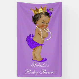 Banderoles Couronne ethnique pourpre d'or de princesse baby