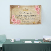 Banderoles Couronne papillon rose blush or Quinceanera (Salon professionnel)