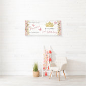 Banderoles Couronne | Papillons Floral Princesse 2e anniversa (En situation)