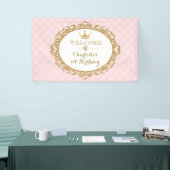 Banderoles Couronne princesse fête d'anniversaire rose Accuei (Salon professionnel)