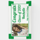 Banderoles Cours de photo vert et blanc Année d'obtention du (Vertical)