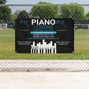 Banderoles Cours de piano personnalisés Prof de musique Cour