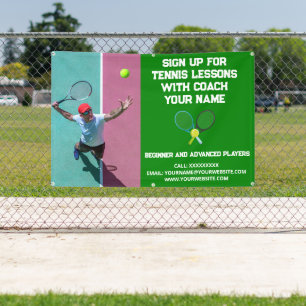 Banderoles Cours d'entraîneur de tennis personnalisé Cours d'