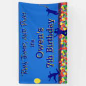 Banderoles Cours d'obstacles à l'exécution, au saut et au jeu (Vertical)