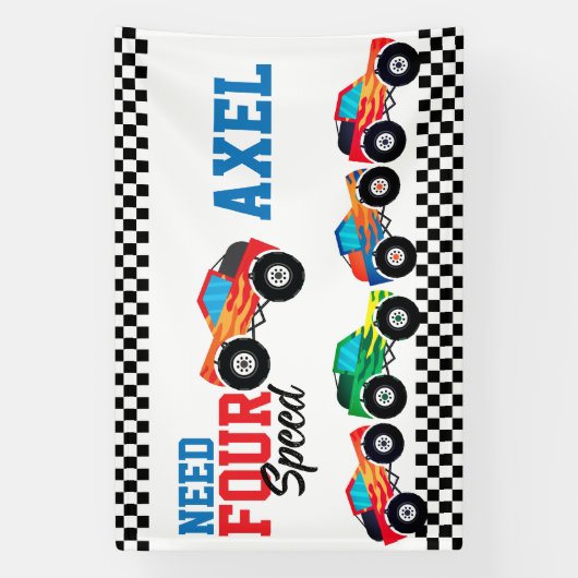 Banderoles Course de camion monstre Need Four Speed pour 4ème (Verticale)
